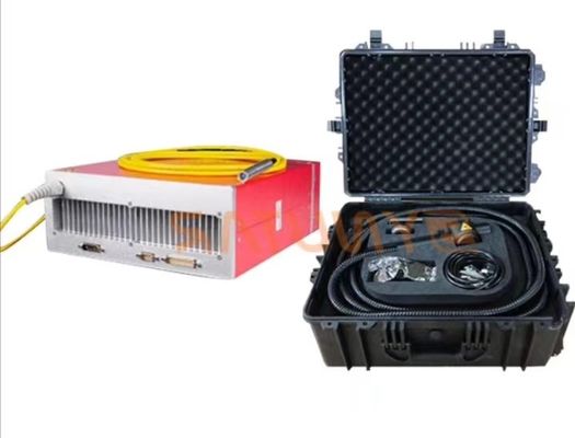100W फाइबर लेजर पोर्टेबल सफाई मशीन 1064nm तरंग दैर्ध्य वायु शीतलन 50kg 20-1000Hz पल्स आवृत्ति